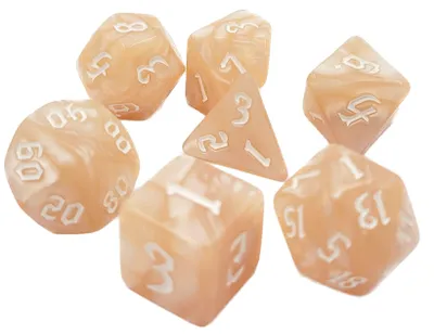 Produktbild von Dice4friends Würfelset Pearl: Beige (7)