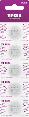 Produktbild von TESLA CR2025 Knopfzellen 5 Stück im Blisterpack
