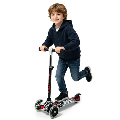 Produktbild von Kinderroller,3-Rad Balance-Roller mit LED-Rädern,Faltbarer Kinder Scooter mit höhenverstellbarem Lenker,Cityroller für 3–8 Jahren Kinder