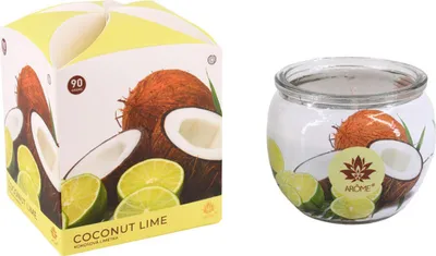 Obrázok produktu pre svíčka vonná sklo KOKOS & LIMETKA 90g (hoří 22hod)