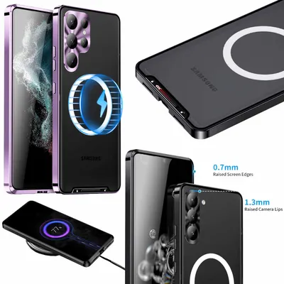 Obrázok produktu pre Pre mobilný telefón Samsung Galaxy S23 Ultra Magnetic Magsafe Metal Design Purple Cover Case Cover