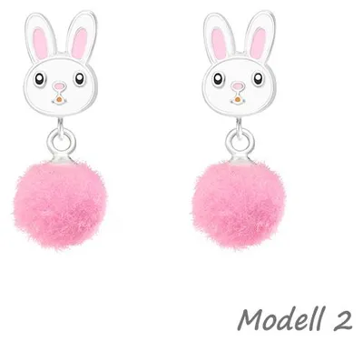 Produktbild von Ohrstecker Ostern: 925 Silber Kinder Ohrringe „Kaninchen / Hase / Osterhase“ Modell 2