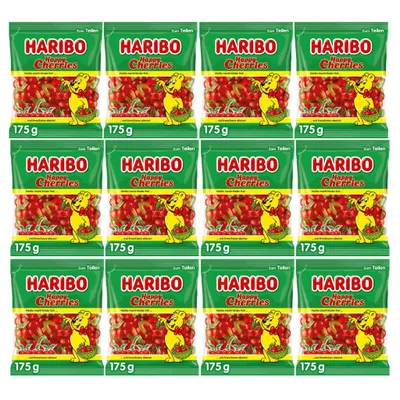 Produktbild von Happy Cherries Gummibärchen 175 g – Haribo – 12er-Pack