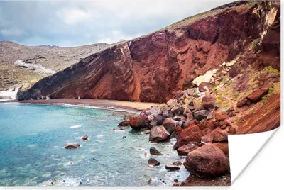 Produktbild von MuchoWow® Poster Strand bei Santorin in Griechenland 180x120 cm - Fotoplakat