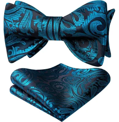 Immagine prodotto di Fazzoletto da taschino da uomo con motivo paisley, in tessuto jacquard, da annodare, verde, set con cravatta