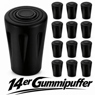 Produktbild von 14 Nordic Walking Gummipuffer Pads Asphaltpads Trekking Wander Stöcke Ersatzfüße