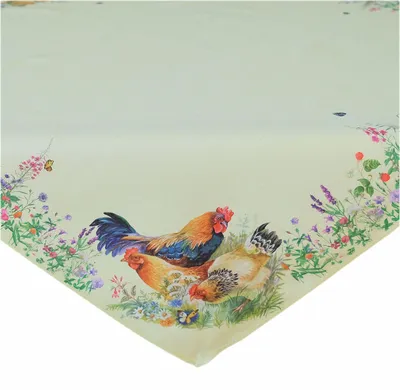 Produktbild von Tischdecke Tischläufer Druck Hahn Henne Ostern Frühling 85 x 85 cm