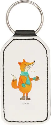 Produktbild von Mr. & Mrs. Panda schlüssel anhänger Fuchs Keks - Weiß - Geschenk, schlüsselbund, Winter, Schlüsselanhänger, Frieren, für, Weihnachtlich, Liebe, Taschenanhänger, Plätzchen