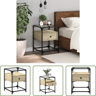 Produktbild von The Living Store Nachttisch Sonoma-Eiche 40x40x55 cm Holzwerkstoff