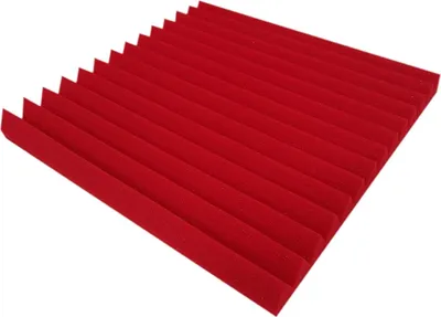 Produktbild von Akustikpur - Dreieck Profil - ca. 49 cm x 49 cm / 5cm - Color: Rot/Pink - WAVE PANELS, Schallabsorber mit Dreieck profil, Akustikschaumstoff Lamellen Pyramiden Akustik Schaumstoff Akustik Dämmung