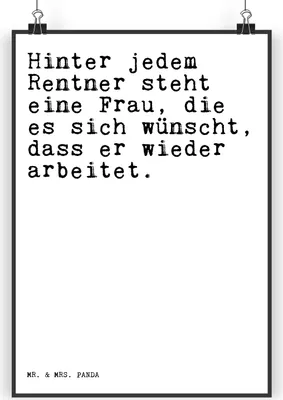 Produktbild von Mr. & Mrs. Panda Bild Hinter jedem Rentner steht... DIN A4 - Weiß - Geschenk, drucke, Sprüche, Spruch Weisheiten Zitate Lustig Weisheit Worte, Plakat, Wandbild, Deko