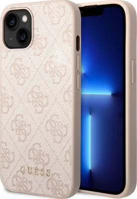 Produktbild von Guess GUHCP14SG4GFPI iPhone 14 6,1" růžový/růžový pevný obal 4G Metal Gold Logo