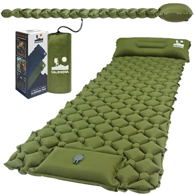 Image de Elzusha - Matelas gonflable ultra-léger avec pompe à pied et coussin - Compact et confortable