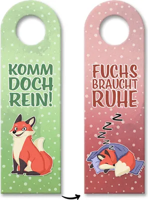 Produktbild von Komm doch rein oder Fuchs braucht Ruhe Türhänger 3er Set mit süßem Fuchs