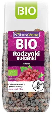 RODZYNKI SUŁTANKI BEZGLUTENOWE BIO 200 g - NATURAVENA