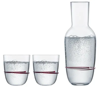 Imagen del producto de ZWIESEL GLAS handmade 1382 KARAFFE 0,75 + 2 BECHER 42 AURA AUBERGINE 121691
