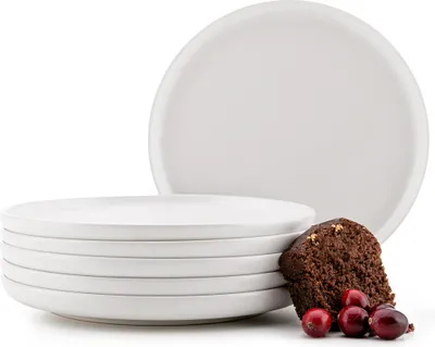 Obrázek produktu pro Konsimo sada talířů VICTO sada nádobí dezertní talíře 6 ks, bílá, keramika, Loft, 20 cm