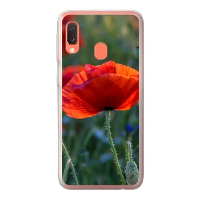 Produktbild von MuchoWow® Handyhülle Schutzhülle Hülle für Samsung Galaxy A20e Bunte Mohnblumen in den Niederlanden Silikon Softcase Handy Hülle - Abdeckung