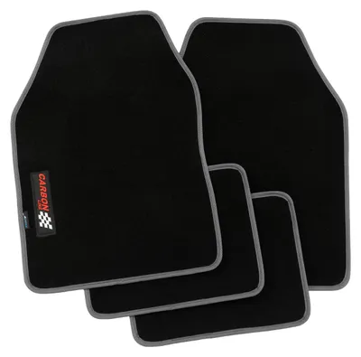 Immagine prodotto di Tappeto universale per auto in carbonio, 4 pezzi, grigio da PETEX