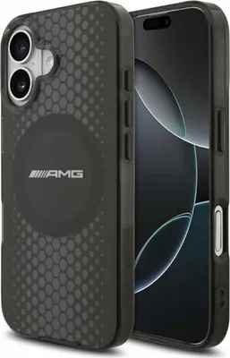 Immagine prodotto di Custodia Mercedes AMG MagSafe iPhone 17 plastica nera logo trasparente
