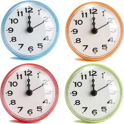 Imagen del producto de Reloj de pared para baño, impermeable, de color verde, grande, sin batería, ideal para decoración del hogar