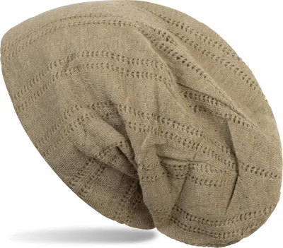 Produktbild von styleBREAKER Beanie Mütze mit Lochstrick Muster, Vintage Slouch Longbeanie, Uni 04024095