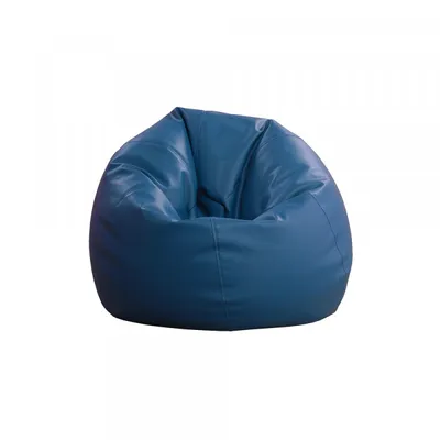 Image de Pouf SOFTY, simili cuir PU, bleu, 60x105 cm