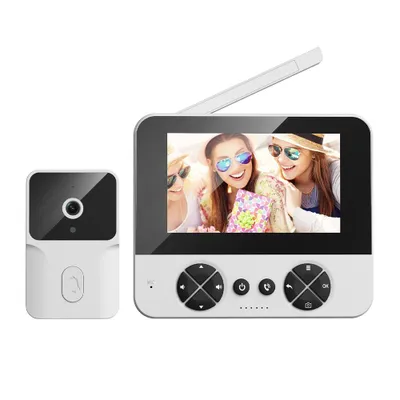 Produktbild von ZELURXX Kabellose Video-Türklingel mit 4,3" Display, 16GB Speicher, HD Kamera, Gegensprechfunktion, Nachtsicht