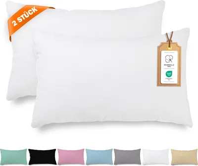 Produktbild von Veluna Home Kissenbezug 50x70cm - 100% Baumwolle(2er-Set) - Weiß - Dicht gewebt mit 57 Fäden/cm² - Kopfkissenbezug - - Renforcé