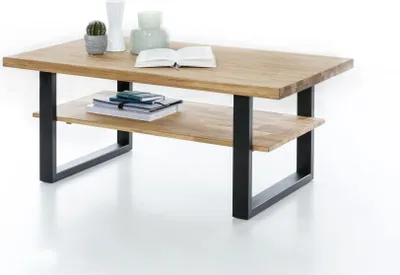 Produktbild von Couchtisch Klara 115x65cm Eiche geölt U-Profil Schwarz