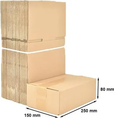 Zdjęcie produktu dla Kartony Klapowe Pudełko Katronowe Do Pakowania 250x150x80mm, 100 szt