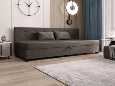 Obrázok produktu pre Pilloline box spring posteľ OLAF BIZ 90x195 kompletný set s matracom Bonell, čalúnená posteľ so zásuvkami - tmavohnedá, MONOLITH 15