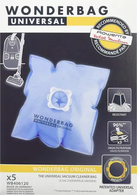 Image de Boite de 5 sacs pour aspirateur wonderbag classic - Rowenta - WB406120 - wonderbag universal