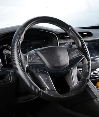 Obrázok produktu pre Kryt volantu s textúrou čierneho uhlíkového vlákna pre volant s priemerom 38 cm