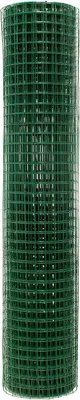 Produktbild von Volierendraht 1mx25m mit Maschen von 25x25mm und einer Drahtstärke von 1,05mm, grün, verzinkter Stahl, 4-Eck Drahtzaun, robustes Schweißgitter für Kaninchen und Hasen