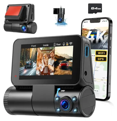 Obrázek produktu pro Akční kamera 4K s GPS, 3kanálovým záznamem, 64GB paměťovou kartou a zorným úhlem 150 stupňů