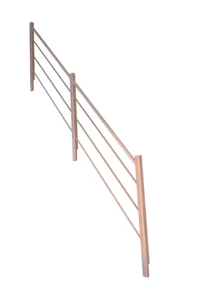 Produktbild von Treppengeländer Modell Rhodos Gerade-Holz-Holz Design-Links