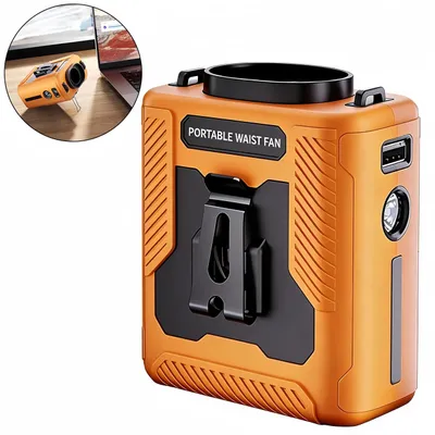 Produktbild von 4-in-1 Hüftventilator, Akku Ventilator outdoor, Tragbarer Kühlventilator mit Clip für Gürtel, 100 Geschwindigkeiten, 16°C Kaltluft, Arbeits Ventilator