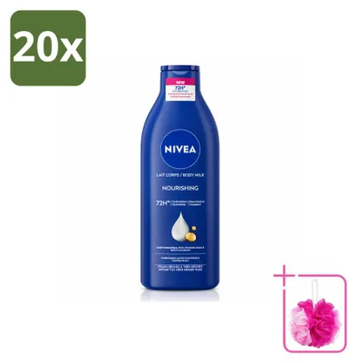 Immagine prodotto di 20 confezioni di crema corpo NIVEA - per pelli secche o molto secche - 400 ml - confezione  - 20 pezzi