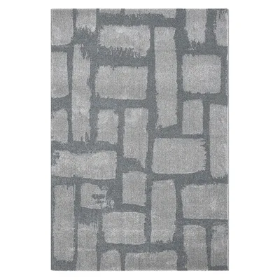 Produktbild von Teppich Kurzflor Wohnzimmer Schlafzimmer Hochwertig Steinmuster Grau Anthrazit , Farbe:Anthrazit, Maße:160x230 cm