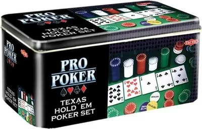 Zdjęcie produktu dla Zestaw do Pokera Texas Hold'em TACTIC Propoker, 200 Żetonów, Metalowa Walizka, 5 Kolorów