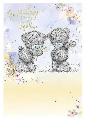 Produktbild von Geburtstagskarte mit Teddybär-Motiv und der Aufschrift „Birthday together“