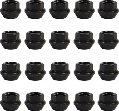 Immagine prodotto di 20x Dado ruota aperta M12x1,25 collare conico 60° nero 17 mm | chiave 17 mm