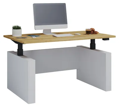 Zdjęcie produktu dla Biurko VCM z regulacją wysokości, płynna regulacja elektryczna w zakresie 71–120 cm, wymiary 140 x 80 cm, biurko Salia