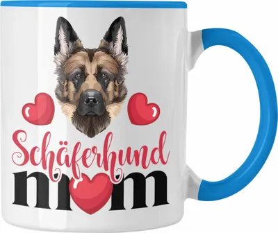 Produktbild von Trendation - Schäferhund Besitzer Mom Mama Tasse Geschenk Lustiger Spruch Geschenkidee Schäferhund Besitzerin (Blau)