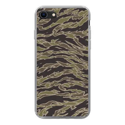Produktbild von MuchoWow® Handyhülle Schutzhülle Hülle für iPhone 8 Camouflage-Muster mit Streifen Silikon Softcase Handy Hülle - Schutzhaube