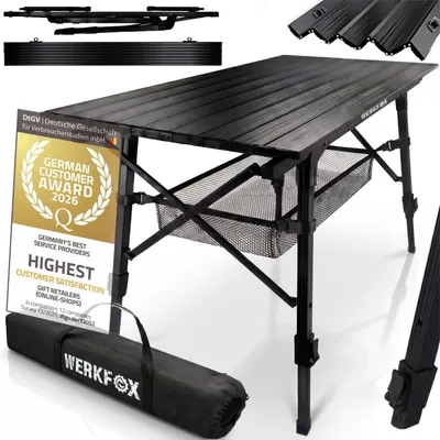 Produktbild von Campingtisch Klapptisch Falttisch - Höhenverstellbar 45-65 cm - Aluminium - 3,9 kg - Für Camping und Balkon