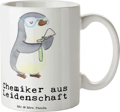 Produktbild von Mr. & Mrs. Panda Kaffeetasse Chemiker Leidenschaft - Weiß - Geschenk, Beruf, Becher, Spruch, Tasse, haferl, Studium, kaffeebecher keramik, Labor, Trinkbecher
