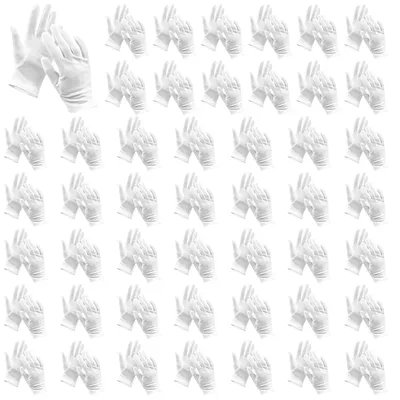Imagen del producto de Omgoods - Juego de 96 guantes de algodón blancos para protección y comodidad