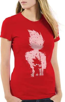 Produktbild von style3 Goku Evolution Damen T-Shirt dragon son ball balls, Farbe:Rot, Größe:S